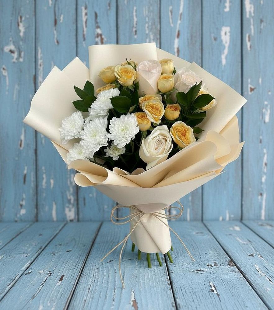 Букет цветов из: Розы и Хризантемы в Марьянской