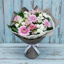 Букет цветов из:  Герберы, Альстромерии и Хризантемы в Марьянской