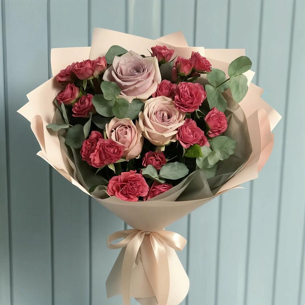 Букет цветов из: Гвоздики и Розы в Марьянской