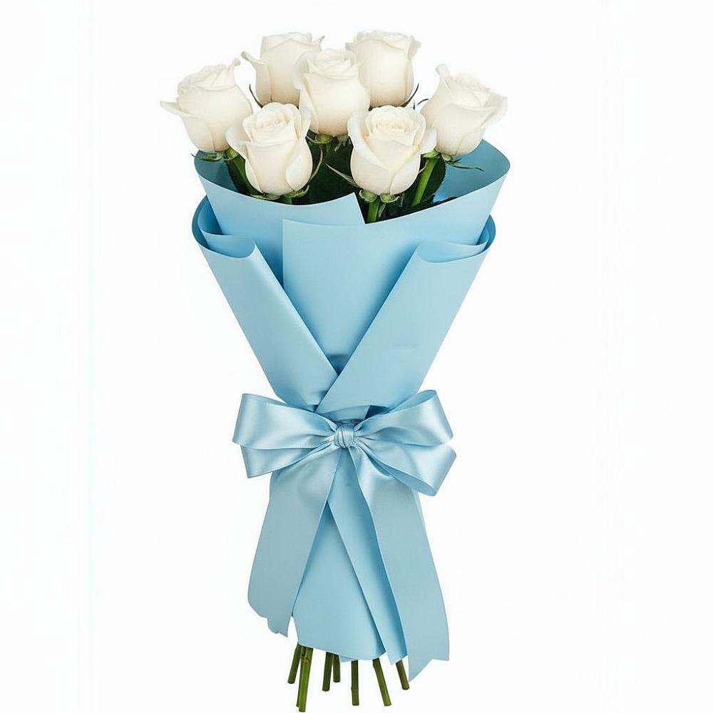 Букет 7 белых роз Проуд в Марьянской