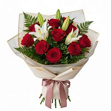 Букет цветов из:  Лилии и Розы #REPLACE_PRED# Марьянской