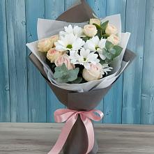 Букет цветов из:  Хризантемы и Розы #REPLACE_PRED# Марьянской