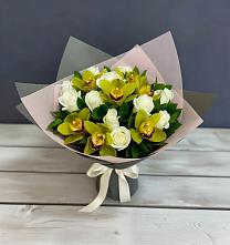 Букет цветов из:  Орхидеи и Розы в Марьянской