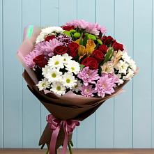 Букет цветов из:  Розы, Хризантемы и Альстромерии в Марьянской