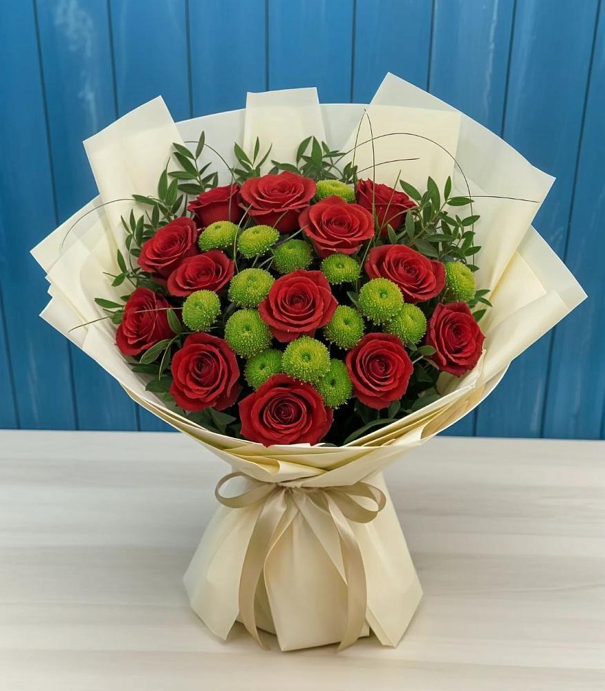 Букет цветов из: Розы и Хризантемы в Марьянской